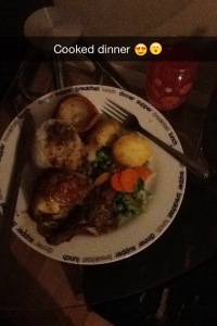 Our roast dinner which was snap chatted!